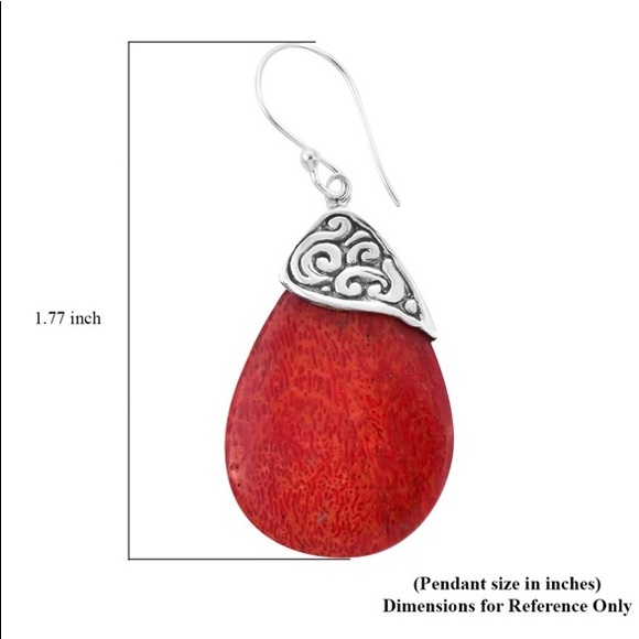 NWT Sponge Coral Drop Earrings in .925 Sterling!!! - Picture 3 of 4